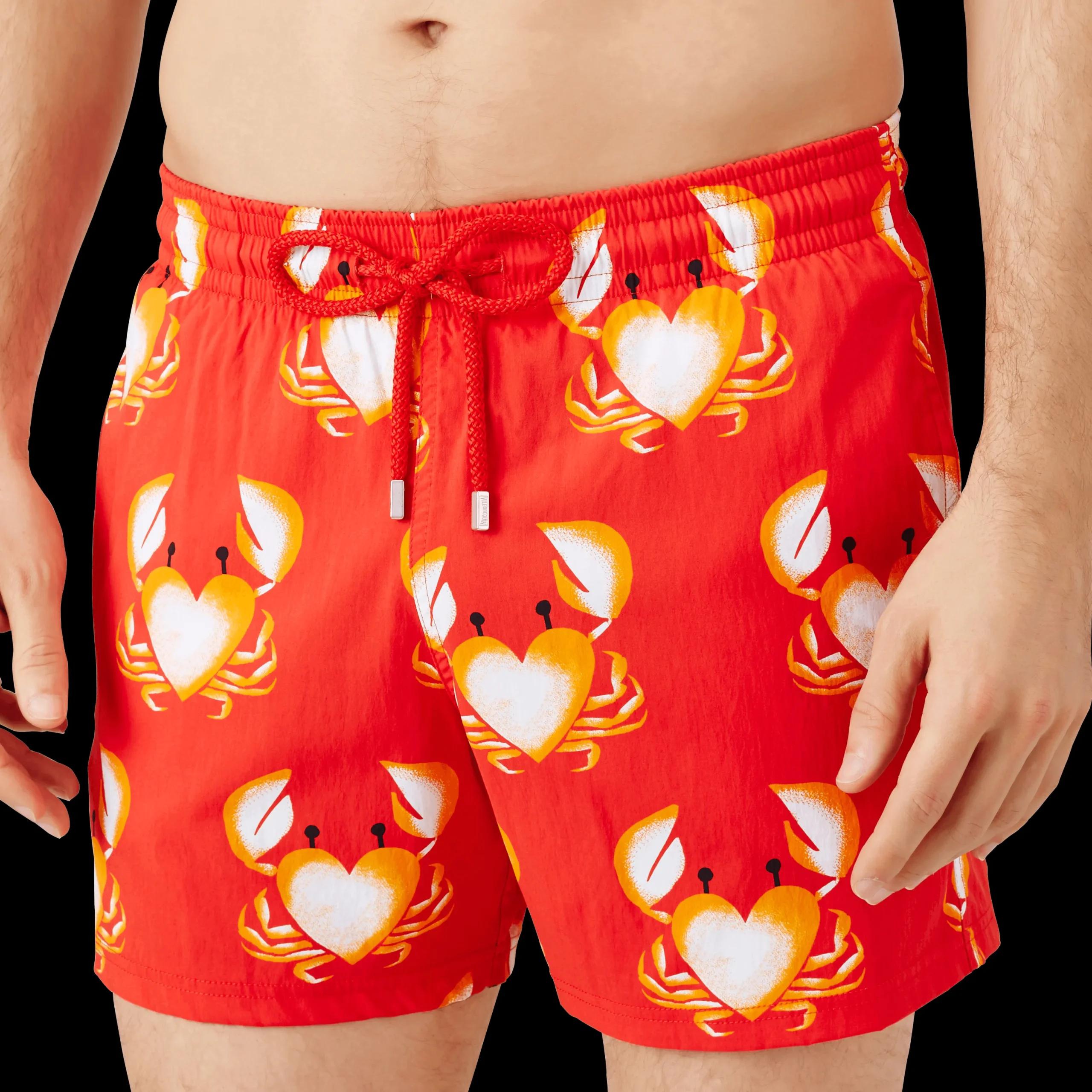 Outlet Vilebrequin Men Swim Trunks Stretch St Valentin 2020 Medicis Red/Red