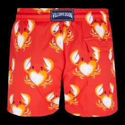 Outlet Vilebrequin Men Swim Trunks Stretch St Valentin 2020 Medicis Red/Red