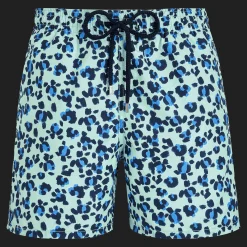 Cheap Vilebrequin Men Swim Trunks Turtles Leopard Thalassa/Blue