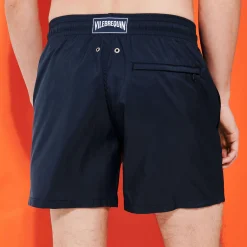 Online Vilebrequin Men Swim Trunks Ultra-Light And Packable Solid Navy/Blue