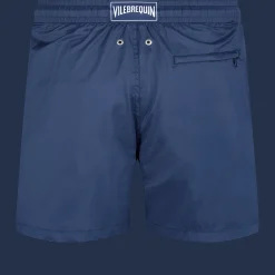 Online Vilebrequin Men Swim Trunks Ultra-Light And Packable Solid Navy/Blue