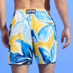 Clearance Vilebrequin Men Swim Trunks Ultra-Light And Packable Raiatea Sun/Yellow