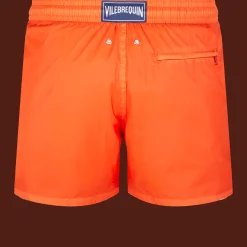Hot Vilebrequin Men Swim Trunks Ultra-Light And Packable Solid Tango/Orange