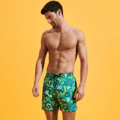 Best Vilebrequin Men Swim Trunks Ultra-Light And Packable Naive Fish Emerald/Green