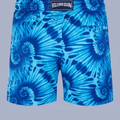 Hot Vilebrequin Men Swim Trunks Ultra-Light And Packable Nautilius Tie & Dye Azure/Blue