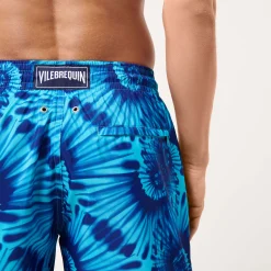 Hot Vilebrequin Men Swim Trunks Ultra-Light And Packable Nautilius Tie & Dye Azure/Blue