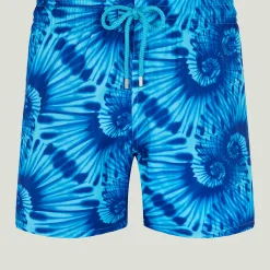 Hot Vilebrequin Men Swim Trunks Ultra-Light And Packable Nautilius Tie & Dye Azure/Blue