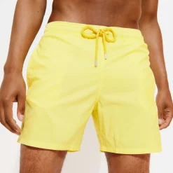 Hot Vilebrequin Men Swim Trunks Ultra-Light And Packable Solid Mimosa/Yellow