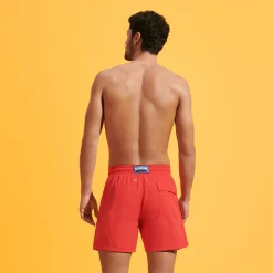 Discount Vilebrequin Men Swim Trunks Water-Reactive Crabs & Shrimps Poppy Red/Red