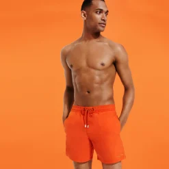 Store Vilebrequin Men Swim Trunks Water-Reactive Requins 3D Rust/Orange