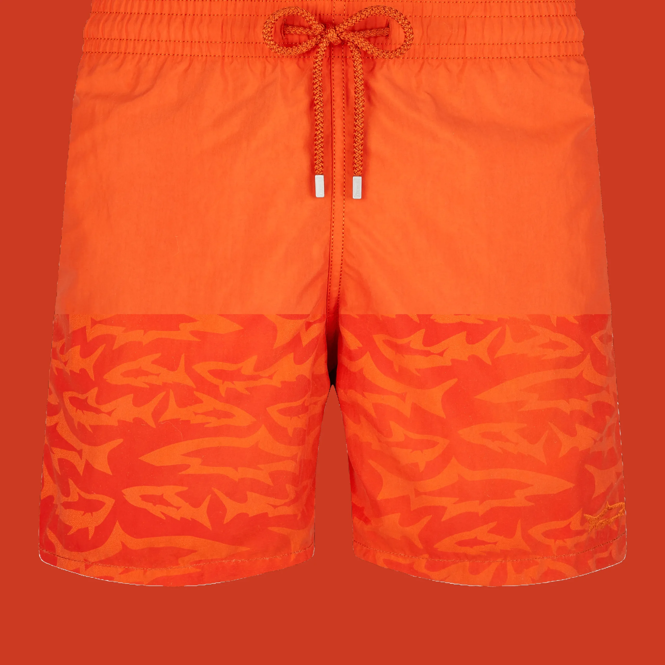 Store Vilebrequin Men Swim Trunks Water-Reactive Requins 3D Rust/Orange
