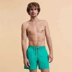 Flash Sale Vilebrequin Men Swim Trunks Water-Reactive Rascasses Tropezian Green/Green
