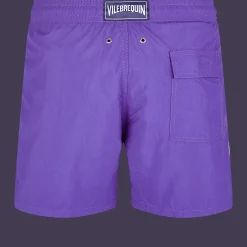 Discount Vilebrequin Men Swim Trunks Water-Reactive Ronde De Tortues Purple Blue/Blue