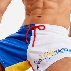 Sale Vilebrequin Men Swimwear Multicolor Placed Embroidery Squale - X Jcc+ - Limited Edition White/White