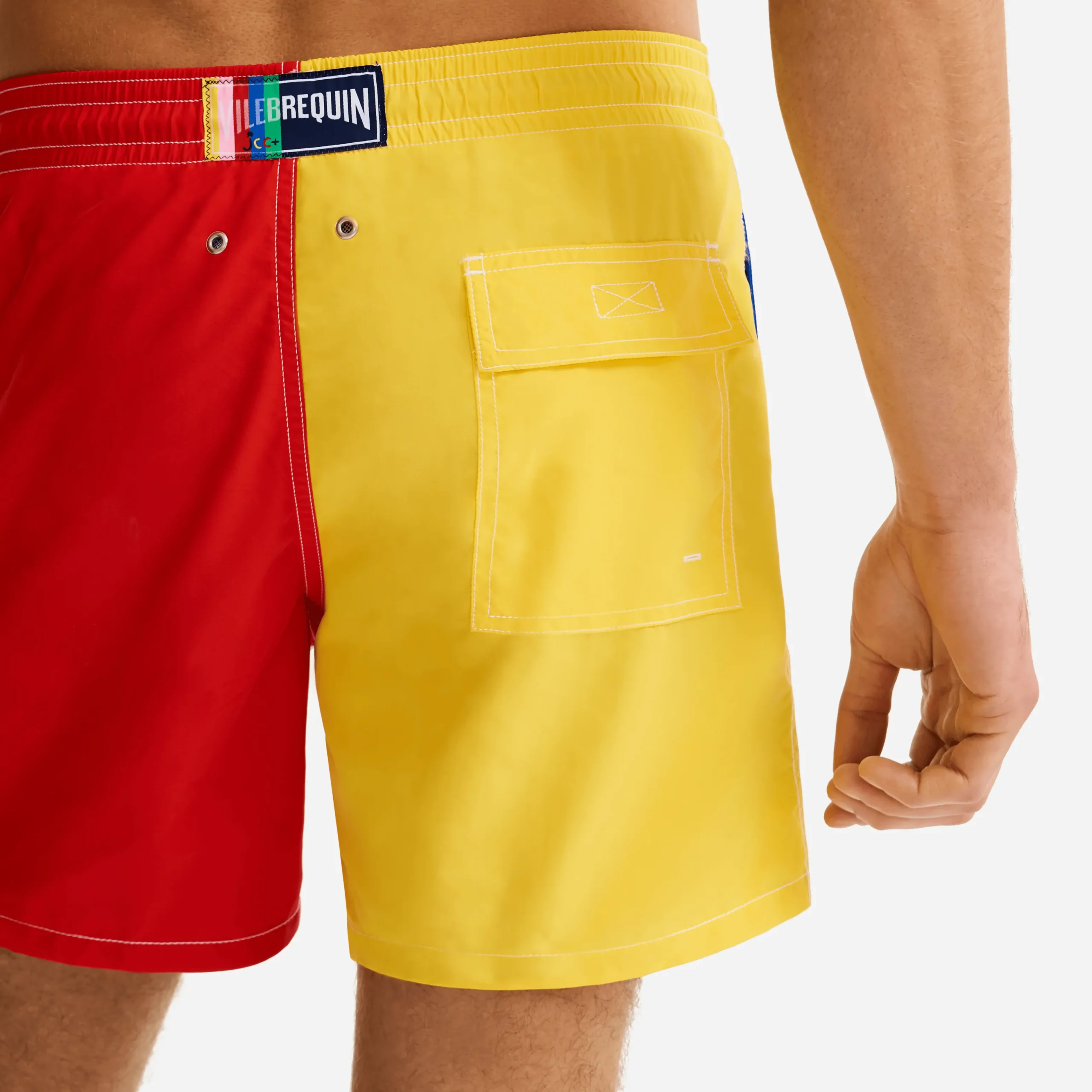 Sale Vilebrequin Men Swimwear Multicolor Placed Embroidery Squale - X Jcc+ - Limited Edition White/White