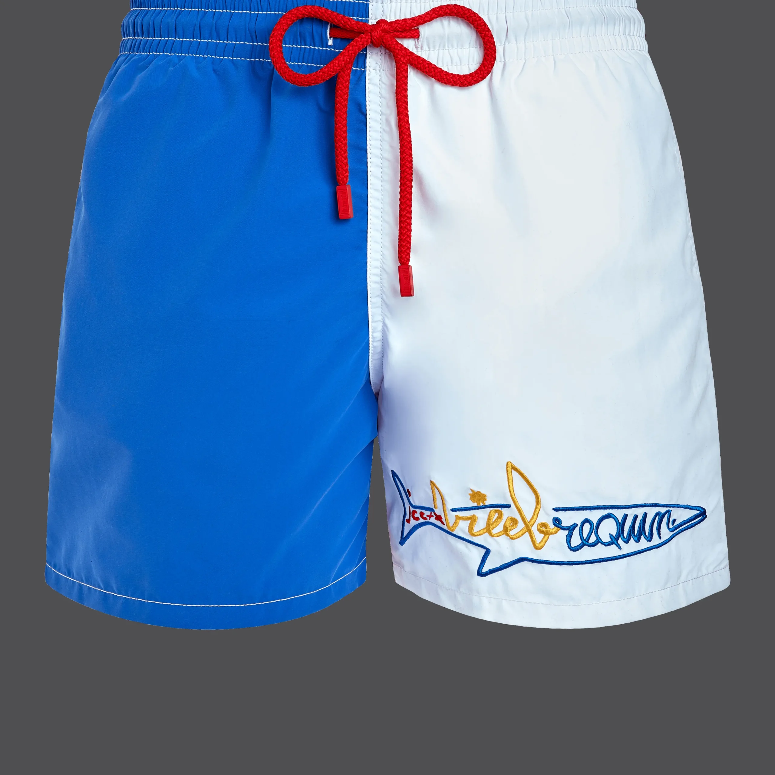 Sale Vilebrequin Men Swimwear Multicolor Placed Embroidery Squale - X Jcc+ - Limited Edition White/White