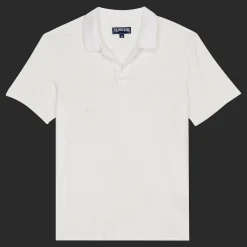 Outlet Vilebrequin Men Tencel Polo Shirt Solid White/White