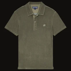 Shop Vilebrequin Men Terry Polo Solid Olivier/Green