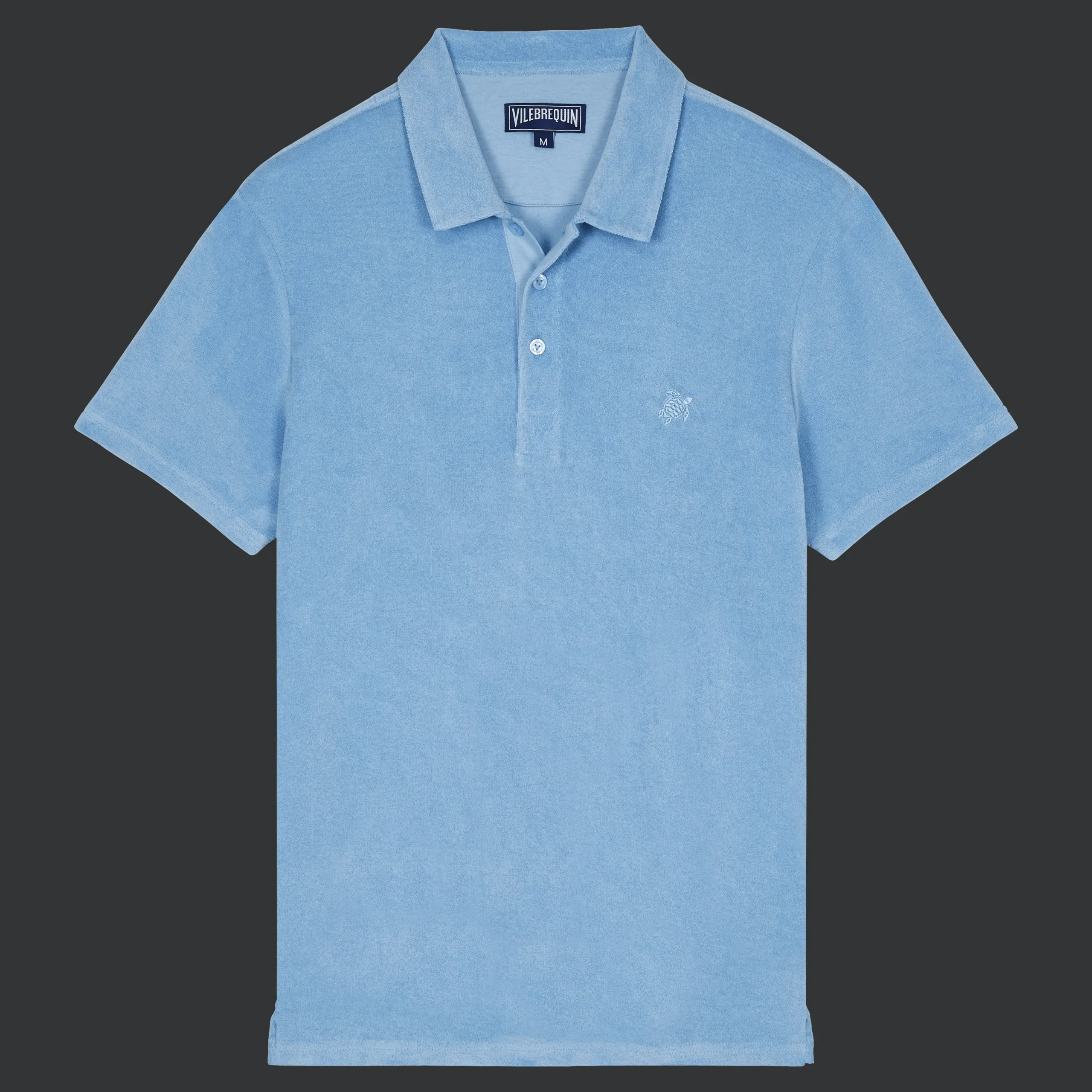 Online Vilebrequin Men Terry Polo Solid Divine/Blue