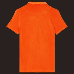 New Vilebrequin Men Terry Polo Solid Rust/Orange
