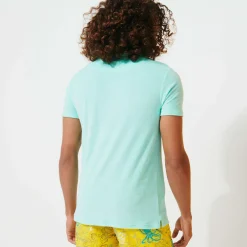 Best Vilebrequin Men Terry Polo Solid Lagoon/Blue