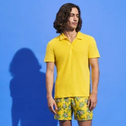 Best Vilebrequin Men Terry Polo Solid Sun/Yellow