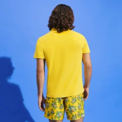 Best Vilebrequin Men Terry Polo Solid Sun/Yellow