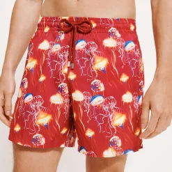 Online Vilebrequin Men Ultra-Light And Packable Swim Trunks Neo Medusa Burgundy/Red