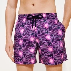 Cheap Vilebrequin Men Ultra-Light And Packable Swim Trunks Hypno Shell Navy/Blue