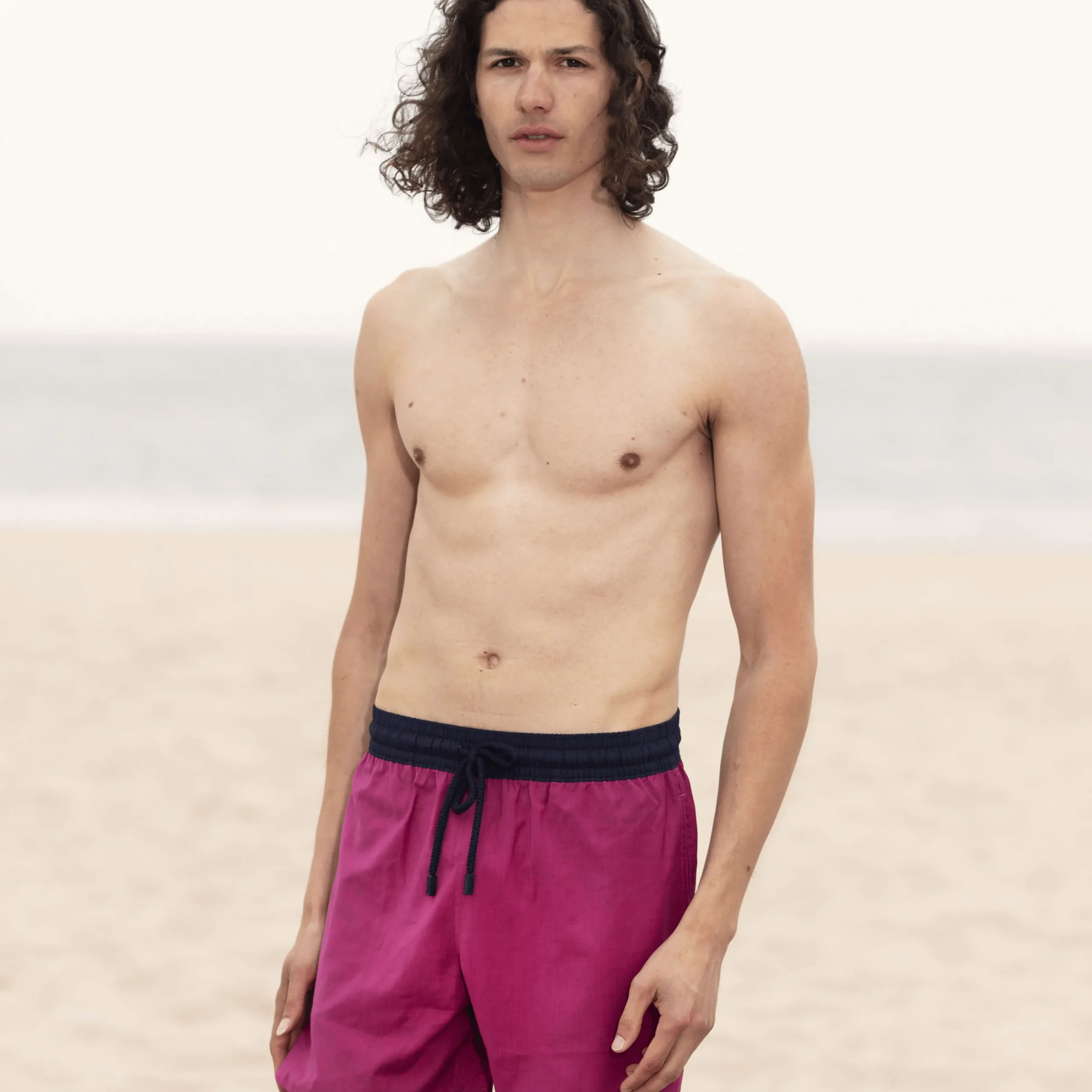 Cheap Vilebrequin Men Wool Swim Shorts Super 120' Crimson Purple/Red
