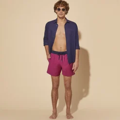 Cheap Vilebrequin Men Wool Swim Shorts Super 120' Crimson Purple/Red
