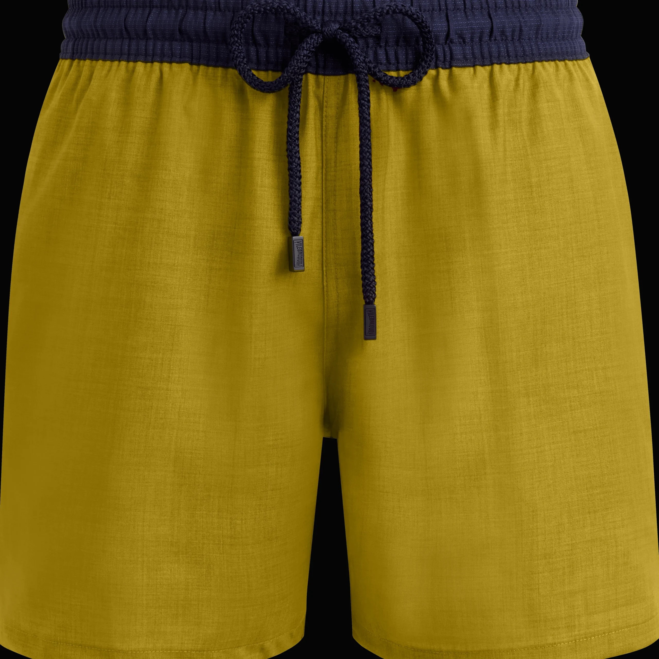 New Vilebrequin Men Wool Swim Shorts Super 120' Sunflower/Yellow