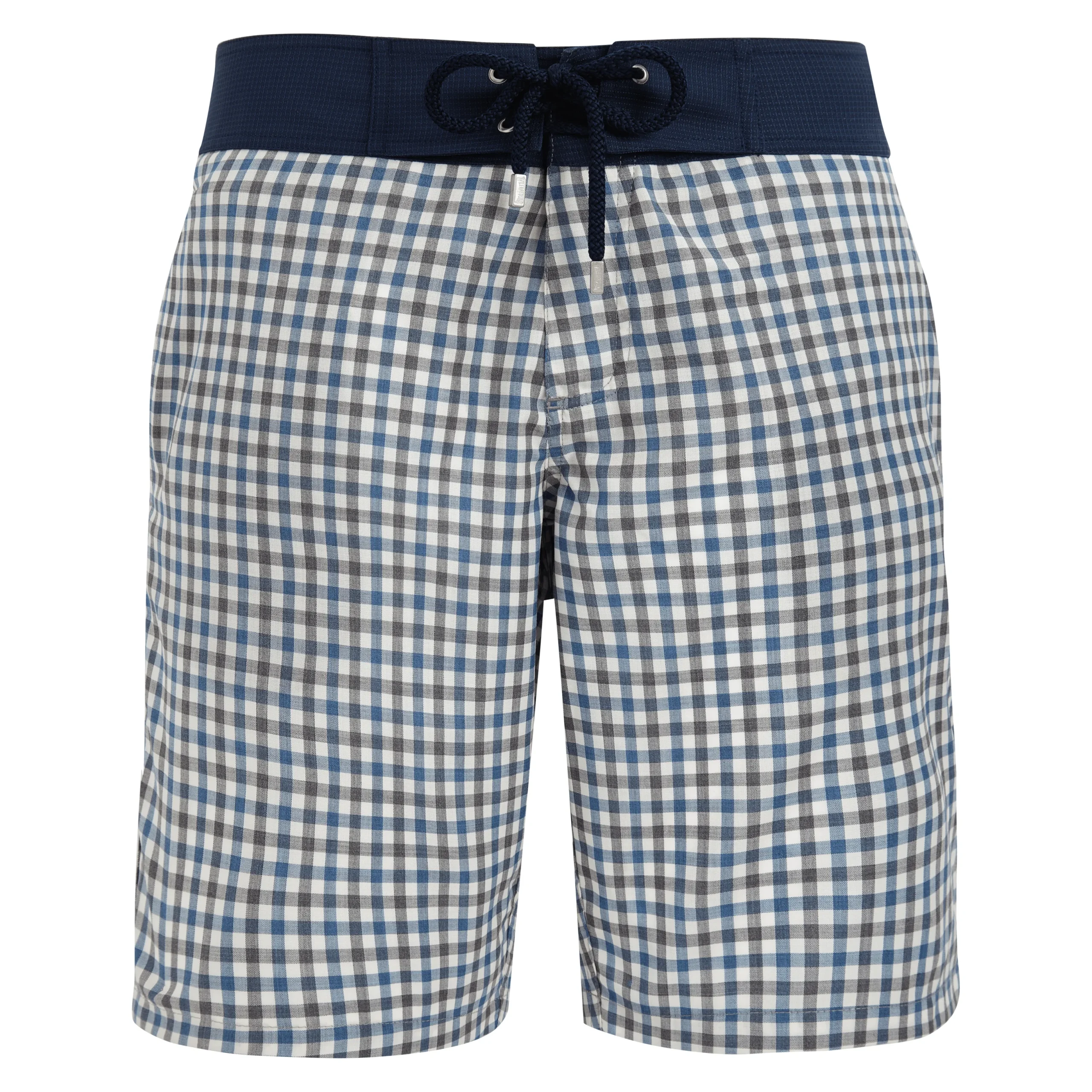 Shop Vilebrequin Men Woolen Swim Trunks Carreaux- X The Woolmark Company Grey/Blue/Grey