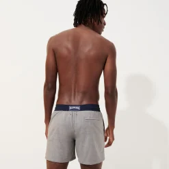 New Vilebrequin Men Woolen Swim Trunks Super 120'S- X The Woolmark Company Heather Grey/Grey