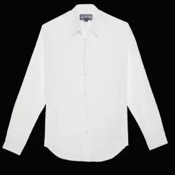 Cheap Vilebrequin Unisex Cotton Voile Lightweight Shirt Solid White/White