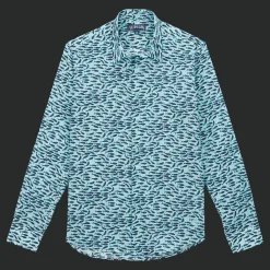 Best Sale Vilebrequin Unisex Cotton Voile Lightweight Shirt Gulf Stream Thalassa/Blue