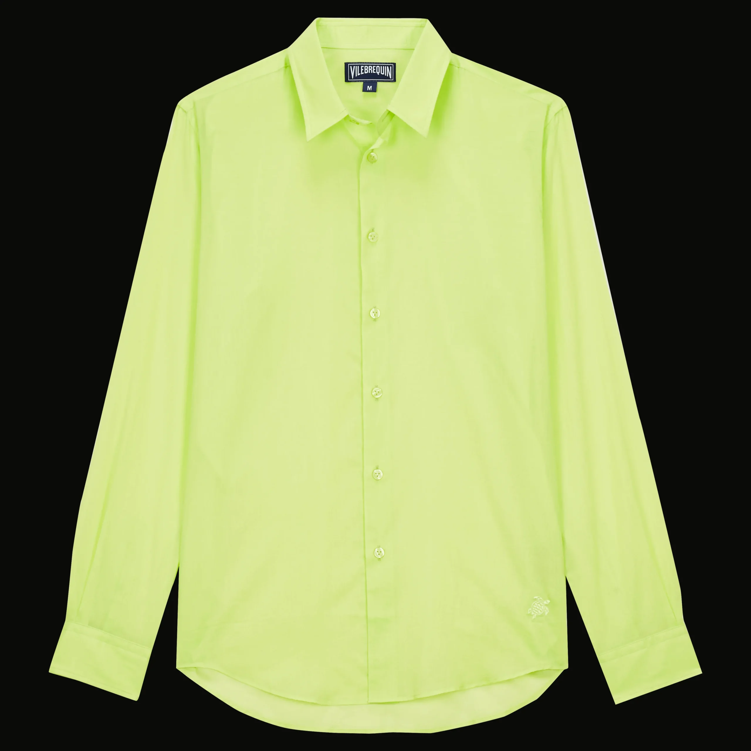 Cheap Vilebrequin Unisex Cotton Voile Lightweight Shirt Solid Coriander/Green