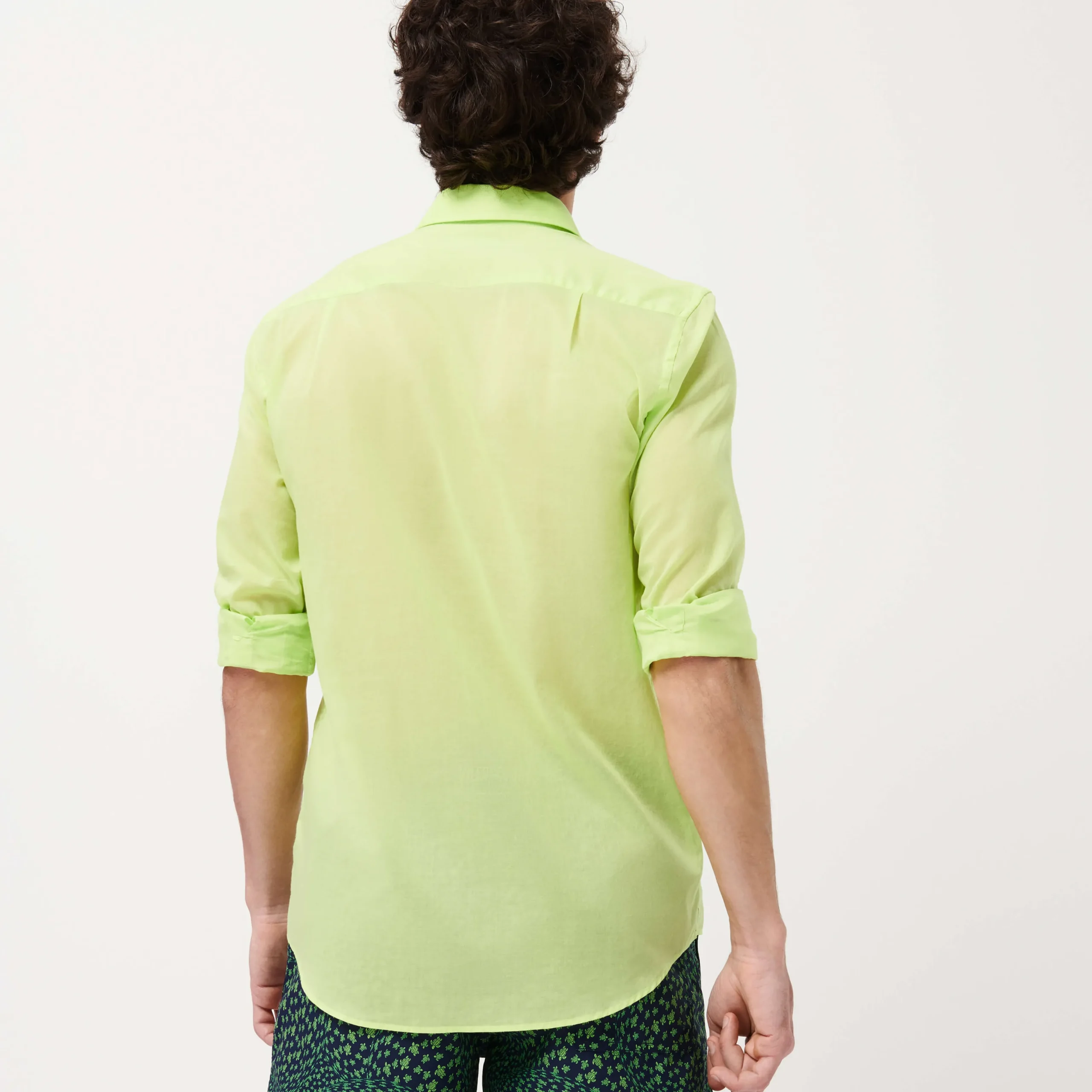 Cheap Vilebrequin Unisex Cotton Voile Lightweight Shirt Solid Coriander/Green