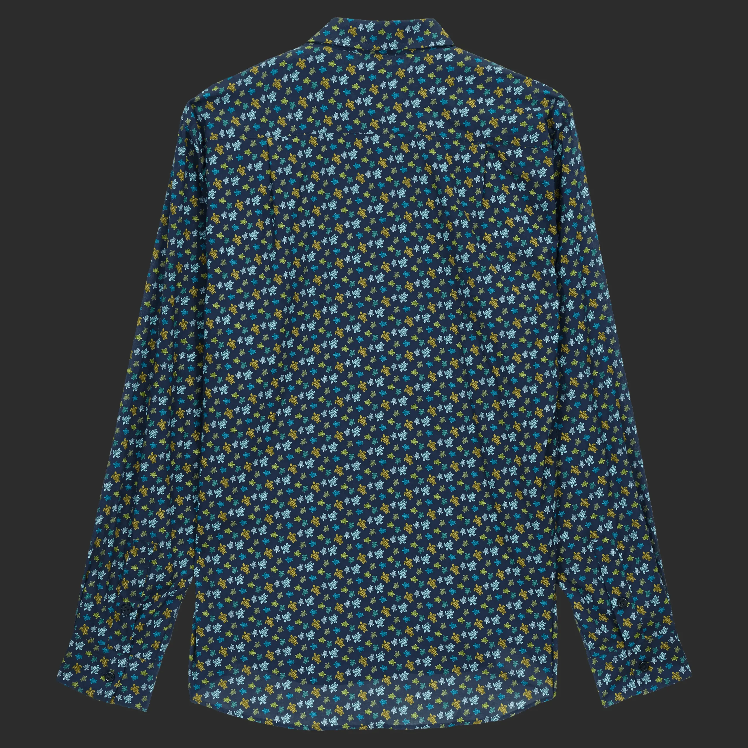 Cheap Vilebrequin Unisex Cotton Voile Summer Shirt Micro Tortues Rainbow Navy/Blue