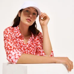 Clearance Vilebrequin Unisex Cotton Voile Summer Shirt Attrape Coeur Poppy Red/Red