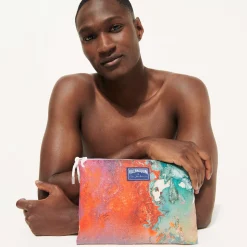 Sale Vilebrequin Unisex Linen Beach Pouch Gra - X John M Armleder Multicolor/Multi