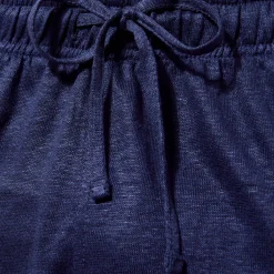 Sale Vilebrequin Unisex Linen Bermuda Shorts Solid Navy/Blue