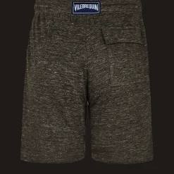 Flash Sale Vilebrequin Unisex Linen Bermuda Shorts Solid Heather Anthracite/White