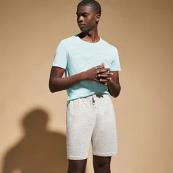 Flash Sale Vilebrequin Unisex Linen Bermuda Shorts Solid Lihght Gray Heather/Grey