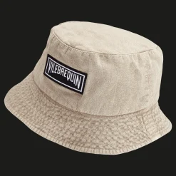 Shop Vilebrequin Unisex Linen Bucket Hat Solid Eucalyptus/Green