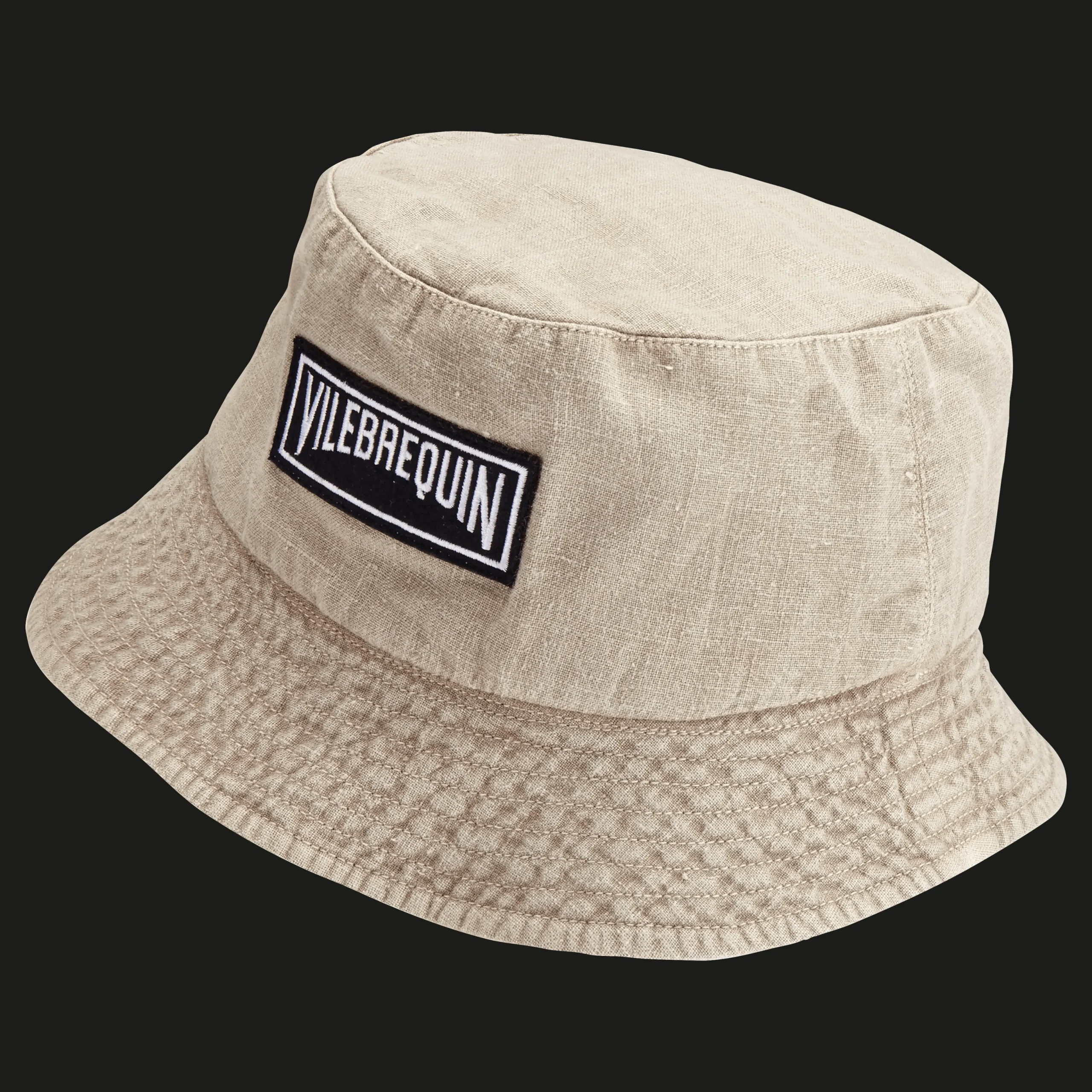 Shop Vilebrequin Unisex Linen Bucket Hat Solid Eucalyptus/Green