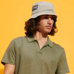 Shop Vilebrequin Unisex Linen Bucket Hat Solid Eucalyptus/Green