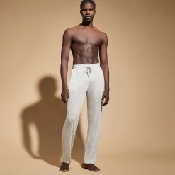 New Vilebrequin Unisex Linen Pants Solid Lihght Gray Heather/Grey