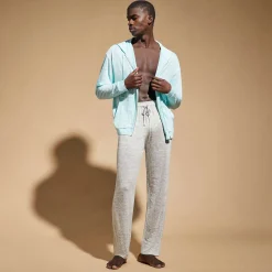 New Vilebrequin Unisex Linen Pants Solid Lihght Gray Heather/Grey