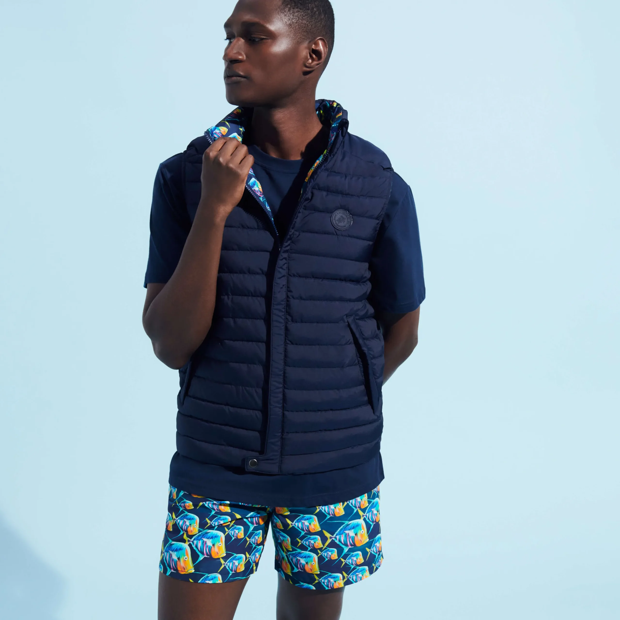 Online Vilebrequin Unisex Reversible Jacket Piranhas Navy/Blue